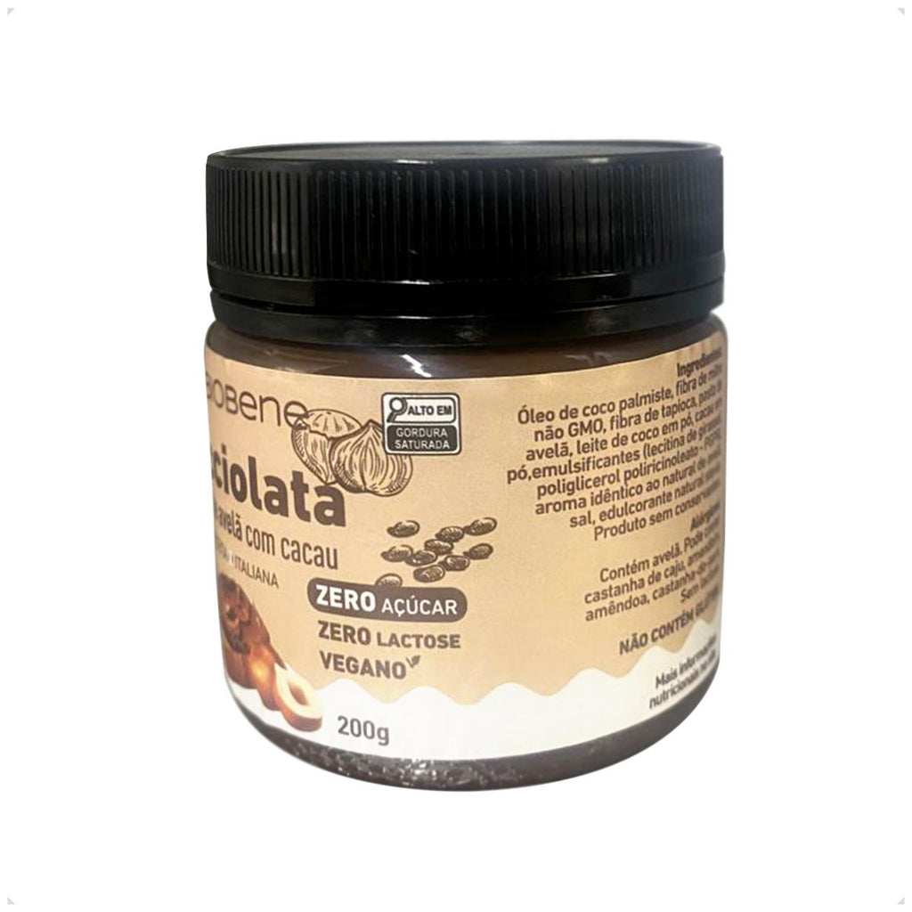 Nocciolata Creme de Avelã e Cacau Sem Açúcar Biobene 200g