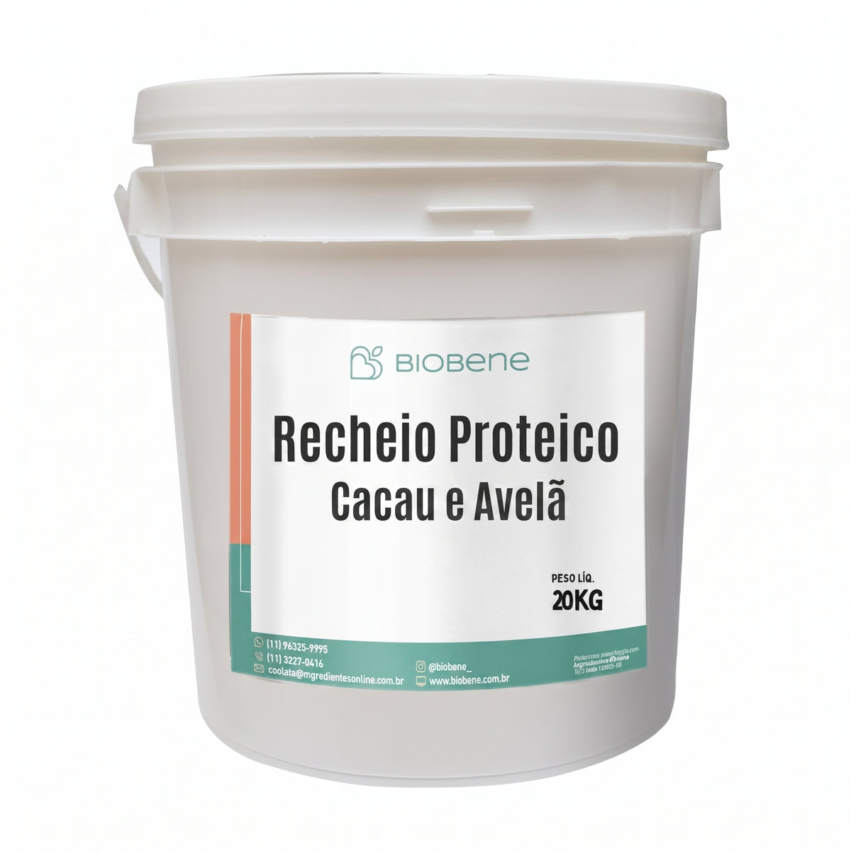 Recheio Proteico Cacau e Avelã 21% Biobene 20kg
