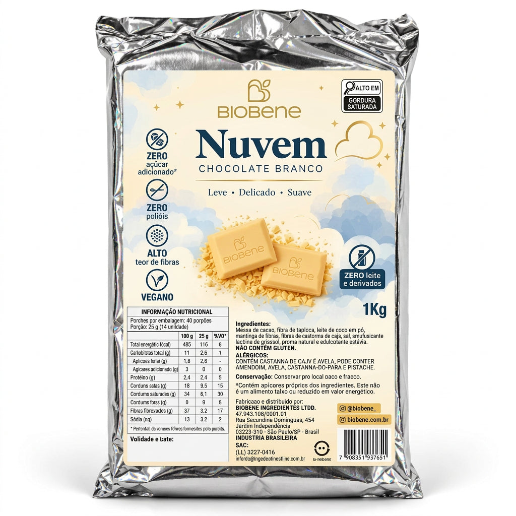 Chocolate Branco Zero Açúcar Vegano Biobene 1kg